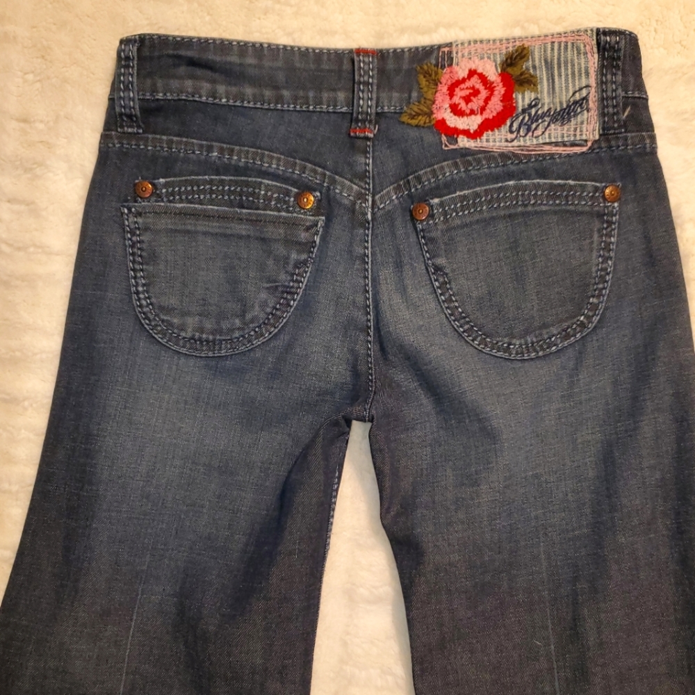 Blue Tattoo Flare Jeans - 26